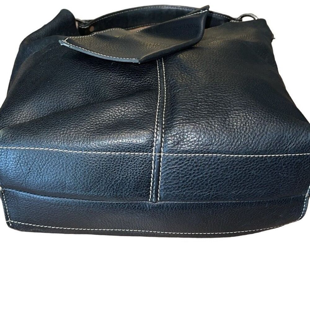 Faiez Halabi Buenos Aires Womens Pebbled Leather Shoulder Hobo Bag Black Small - Picture 6 of 14